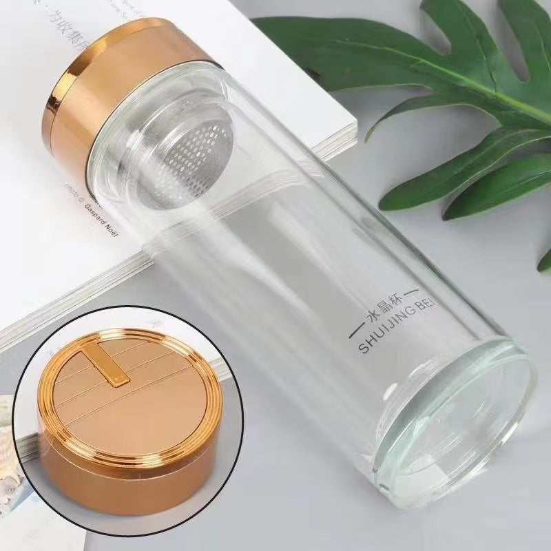 Damen Hochwertige Teeglasflasche mit integriertem Edelstahlsieb Karnz