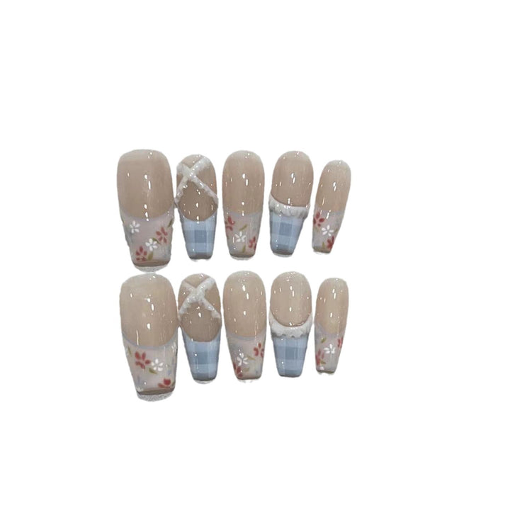 Florales Design Acryldruck-Nagelset Karnz
