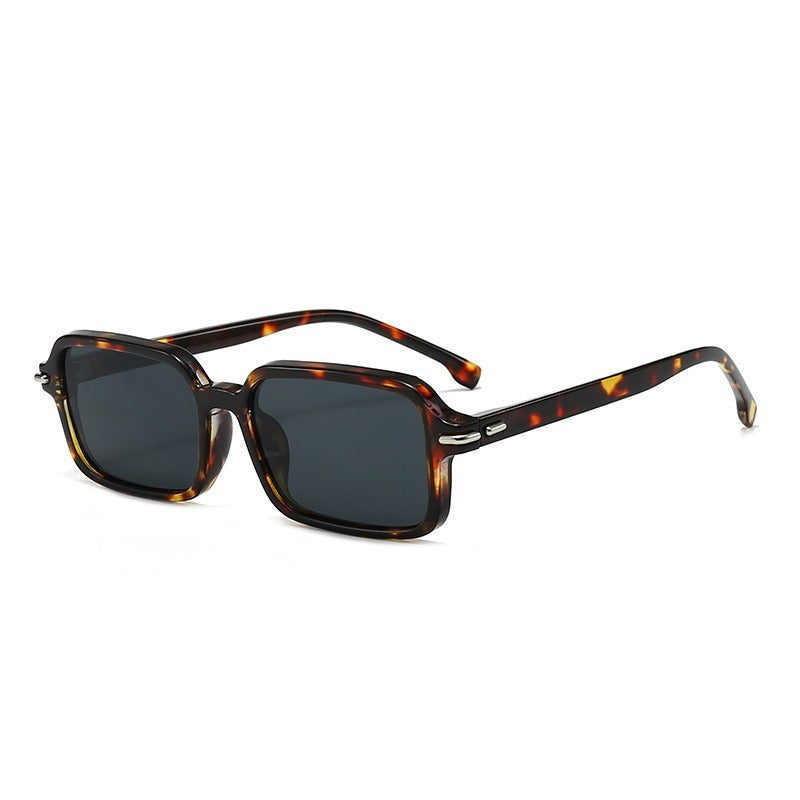 Damen modische quadratische Sonnenbrille mit stilvollem Kunststoffrahmen und blauen Gläsern Karnz