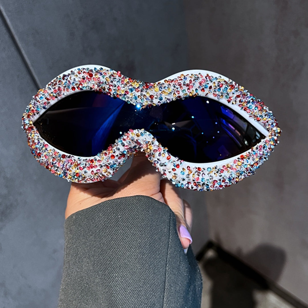 Damen statement Sonnenbrille mit funkelndem Strassbesatz Karnz
