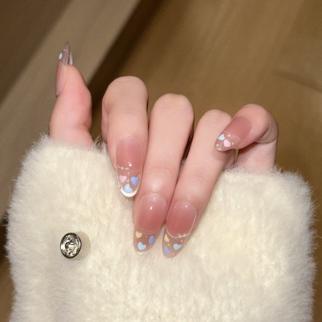 Herz-Themen Stiletto Press-On Nagelset Karnz