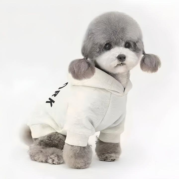 Pullover Fleece-lined Hund Hoodie mit New York Grafik und Rippbund