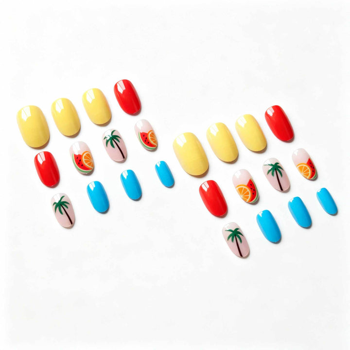Tropisch-Frucht-Themen-Nagelkunst-Set