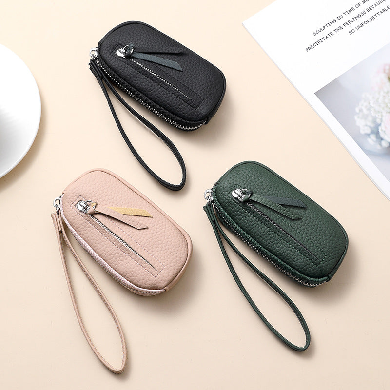 Strukturierte Leder Reise Kosmetiktasche