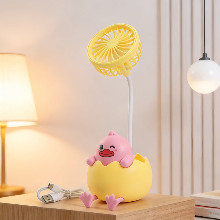 Damen Tischventilator mit verspieltem Entenmotiv und USB-LED-Beleuchtung Karnz