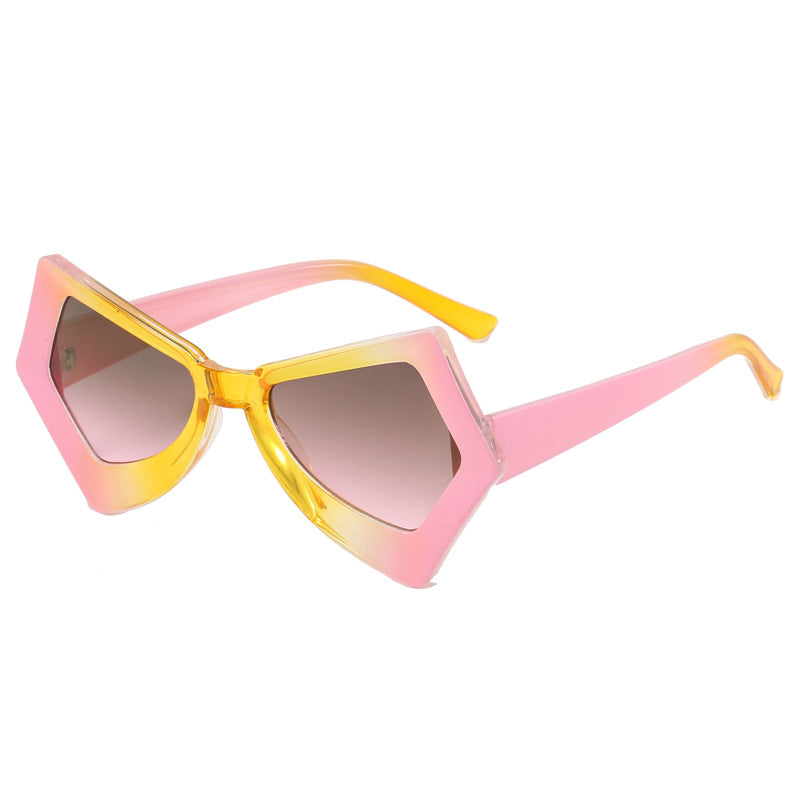 Damen polygonale Sonnenbrille im extravaganten Design Karnz