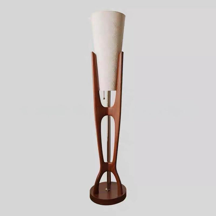 Skulpturale Holz Stehlampe
