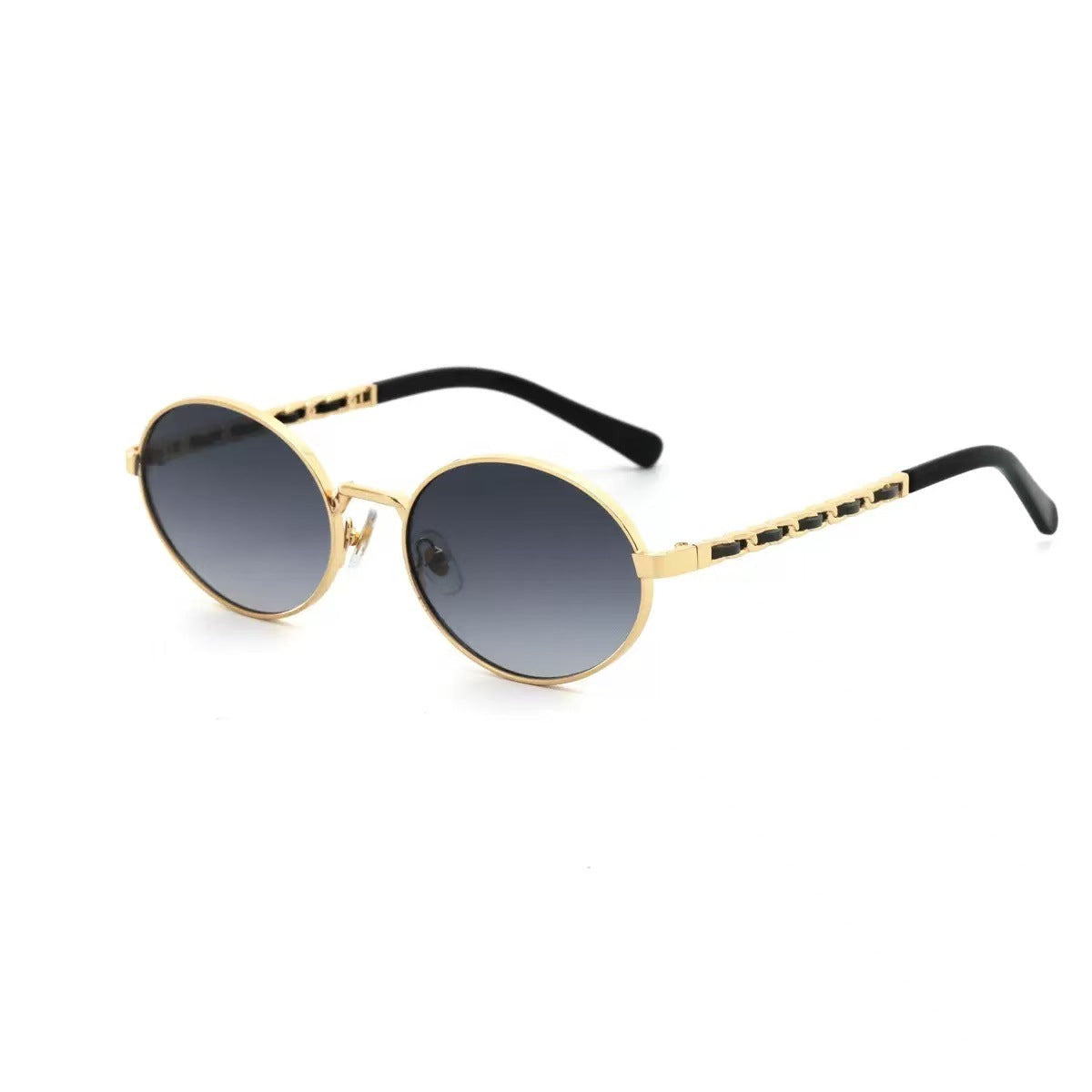 Damen elegante runde Sonnenbrille mit luxuriösem Rahmen und komfortablen Bügeln Karnz