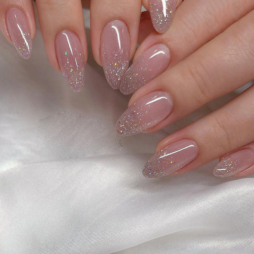 Elegante DIY Glitzernde Presse-Nagelset Karnz