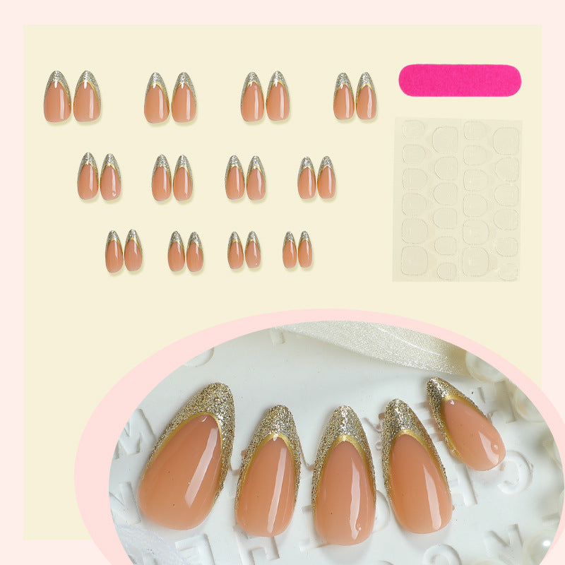 Elegantes Stiletto Press-On Nagelset mit glitzerndem Design Karnz