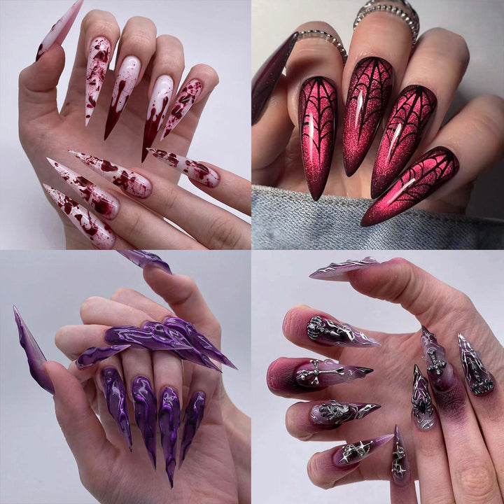 Kunstvolle Nagelverlängerungen mit kreativen Augen-Design Karnz