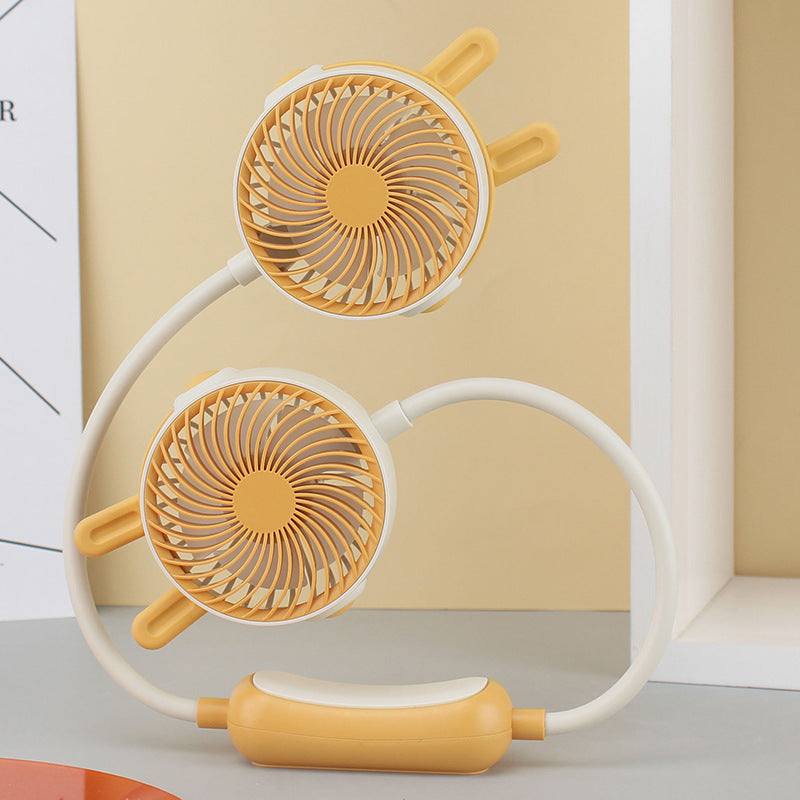 Damen Tragbarer Nackenventilator mit doppeltem Gebläse und flexiblem Design Karnz