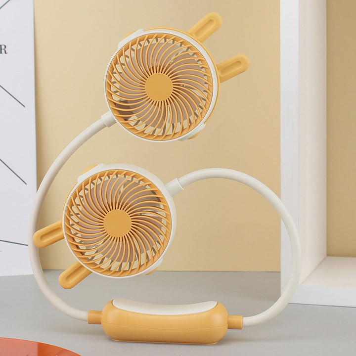 Damen Tragbarer Nackenventilator mit doppeltem Gebläse und flexiblem Design Karnz