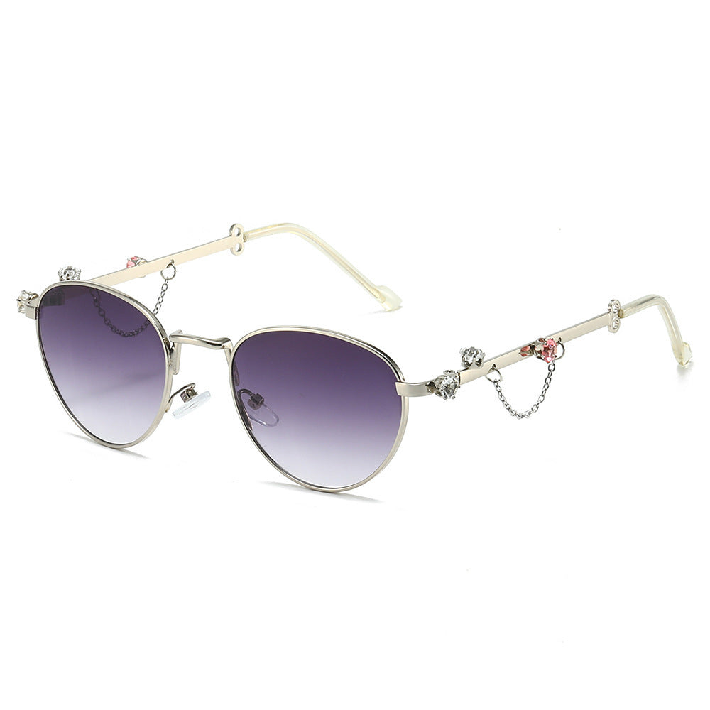 Dekorative Strass Katzenaugen-Sonnenbrille Karnz