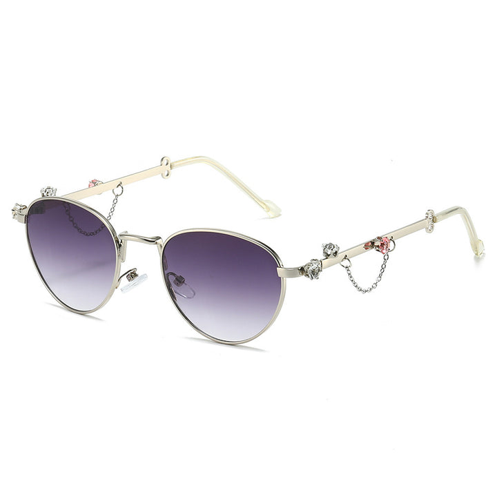 Dekorative Strass Katzenaugen-Sonnenbrille Karnz