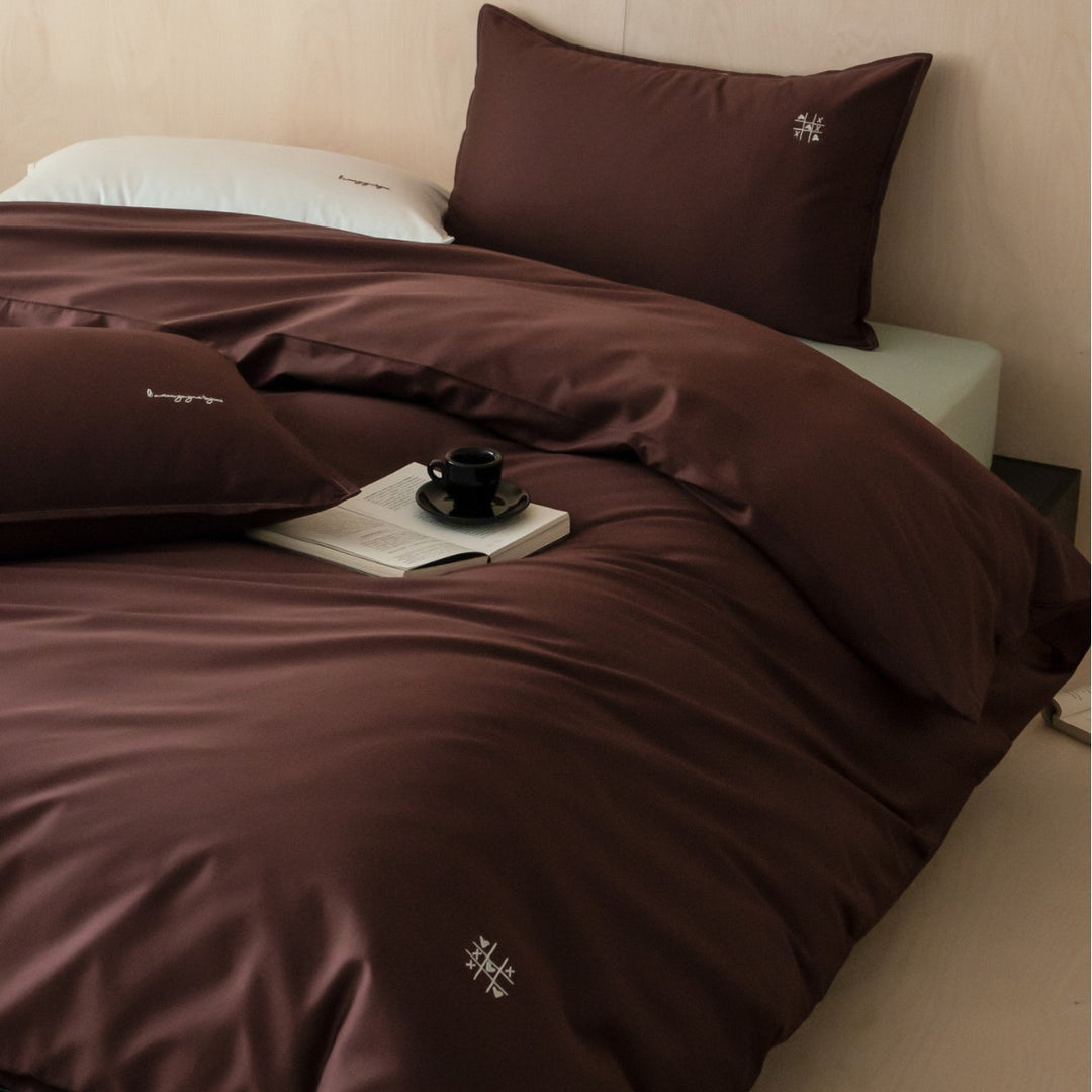 Luxuriöser Seidensatin Bettbezug und Kissenbezug Set