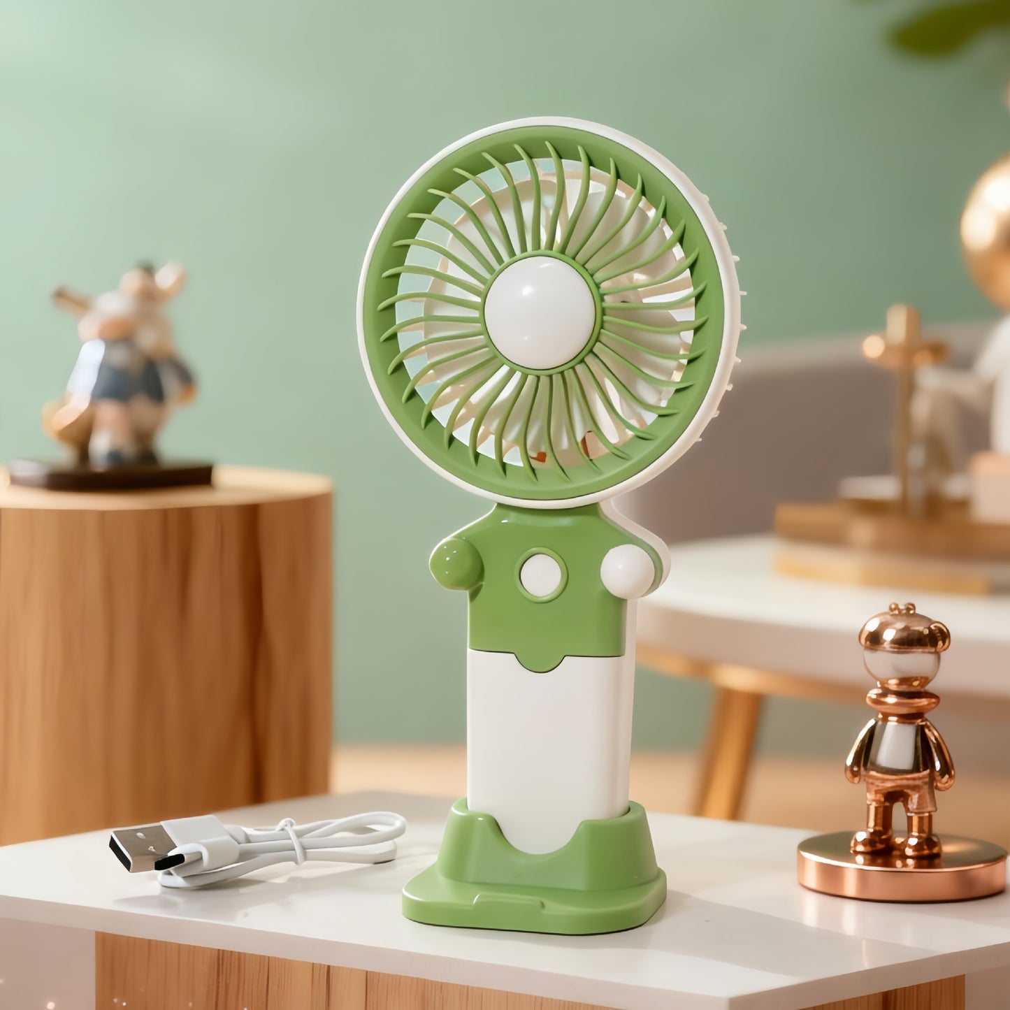 Damen Tragbarer Handventilator mit USB-Ladefunktion und flexibler Neigungsverstellung Karnz