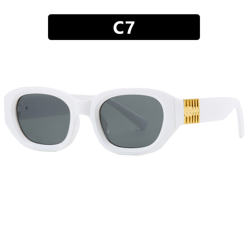 Damen modische Sonnenbrille mit einzigartigem, geometrischem Design und eleganten Akzenten Karnz