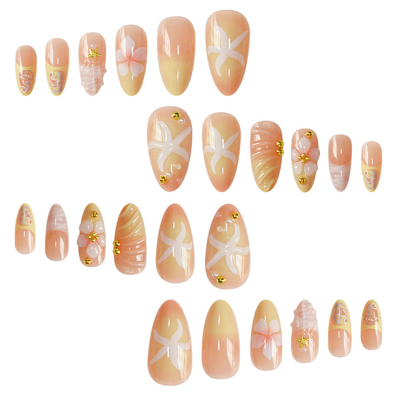 Elegantes Blumendesign-Nagelset Karnz