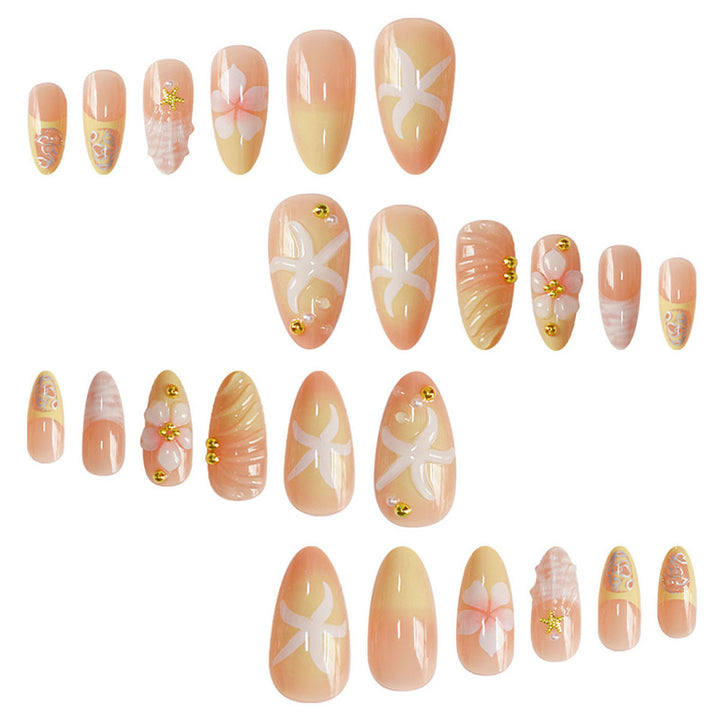 Elegantes Blumendesign-Nagelset Karnz