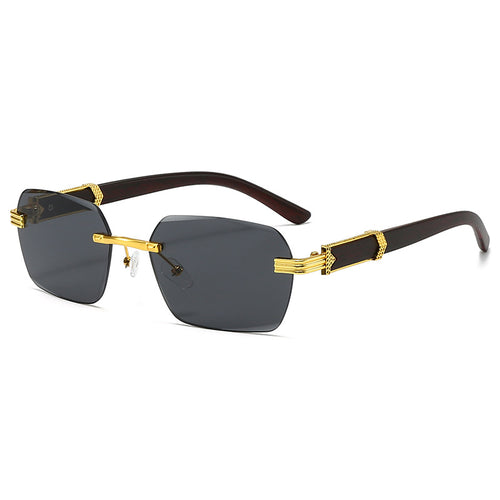 Damen modische quadratische Sonnenbrille mit goldenen Akzenten Karnz