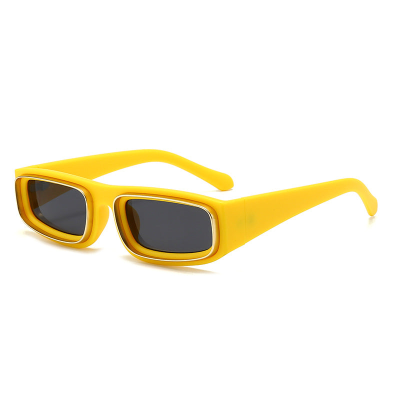 Damen modische und trendige Sonnenbrille mit breitem Rahmen Karnz