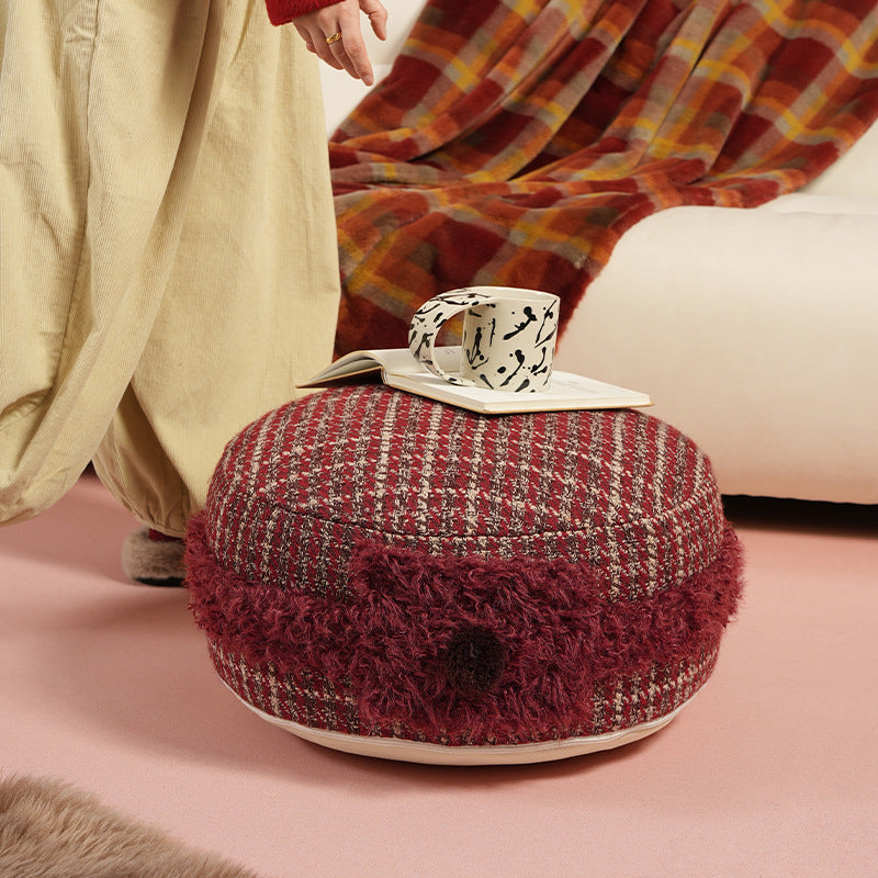 Baker-Boy-Mütze aus Tweed mit Teddybesatz und dekorativem Pompon