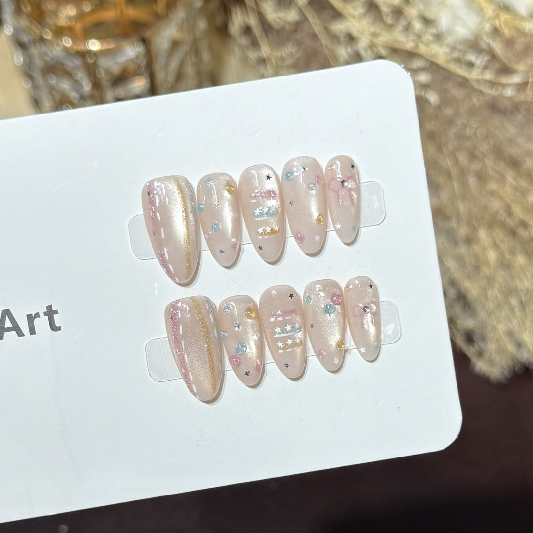 Sternen-Galaxie-inspiriertes Press-On Nagelkunst-Set Karnz