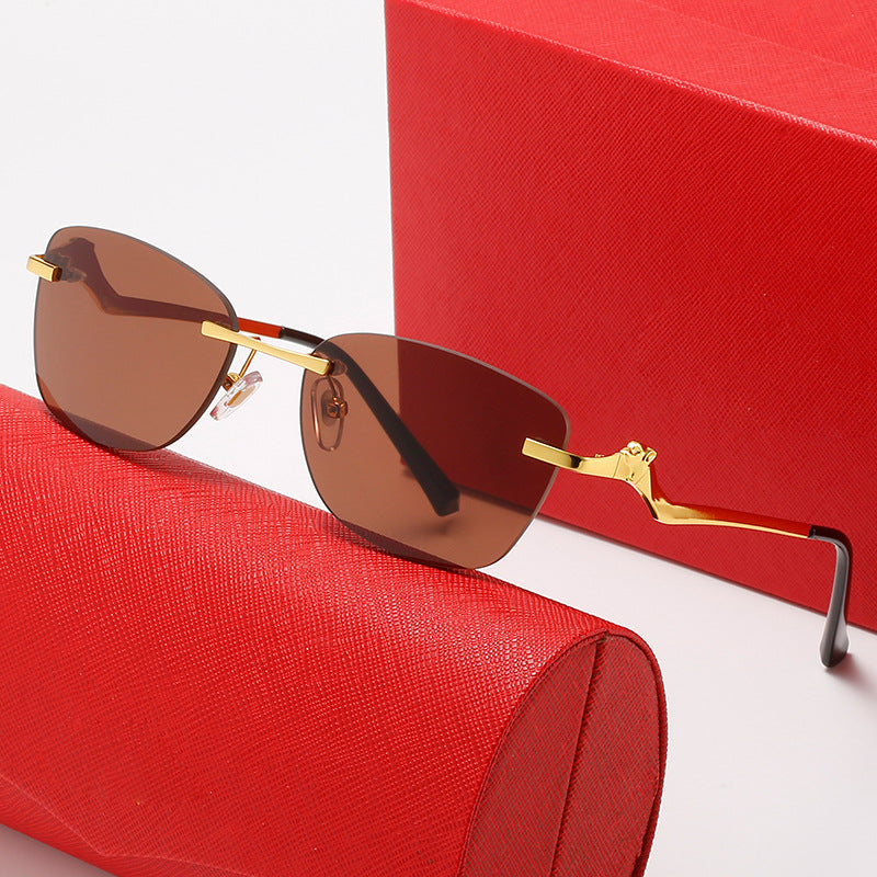 Damen modische Sonnenbrille mit asymmetrischem Rahmen und komfortablen Nasenpads Karnz