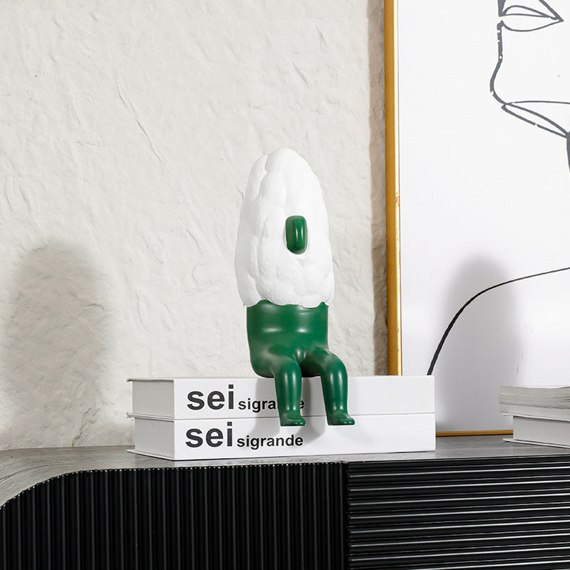 Dekorativer goldener und weißer Schaffigur