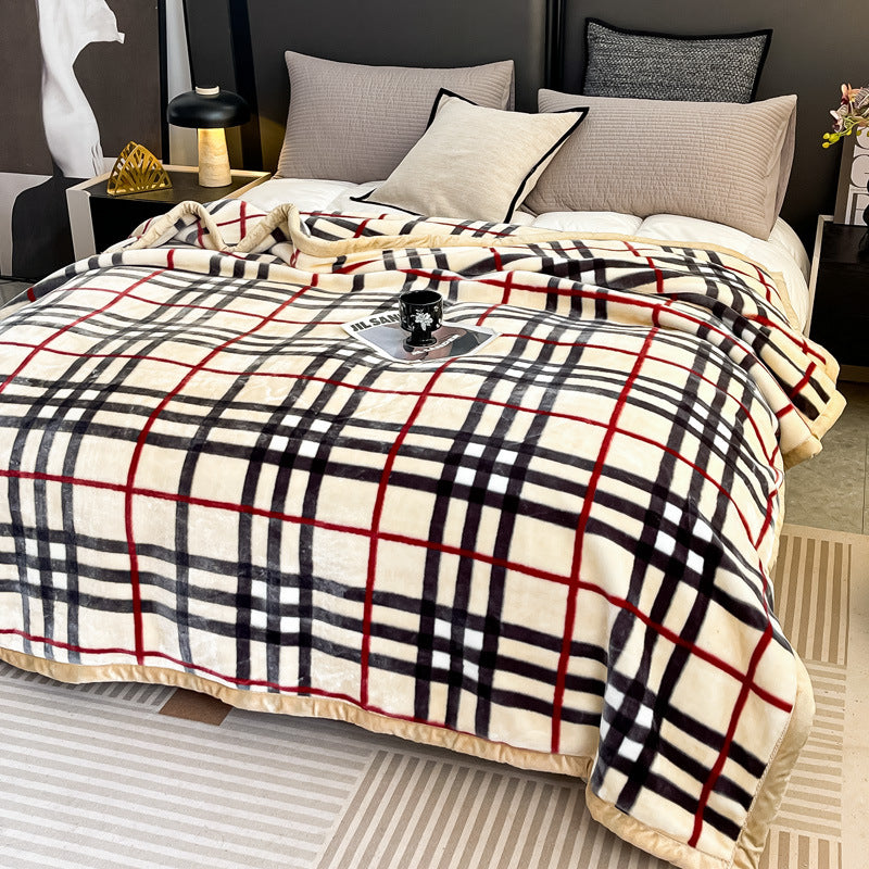 Blumengemusterte Fleece-Wurfdecke Karnz
