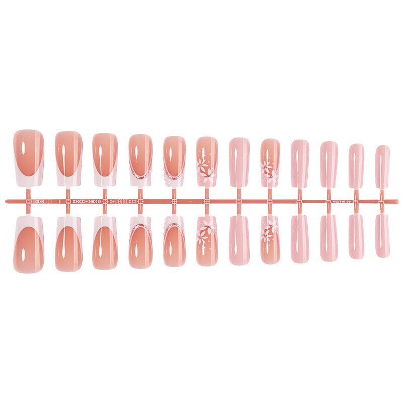 Dekoratives Press-On Nagelkunstset mit floralen Designs Karnz