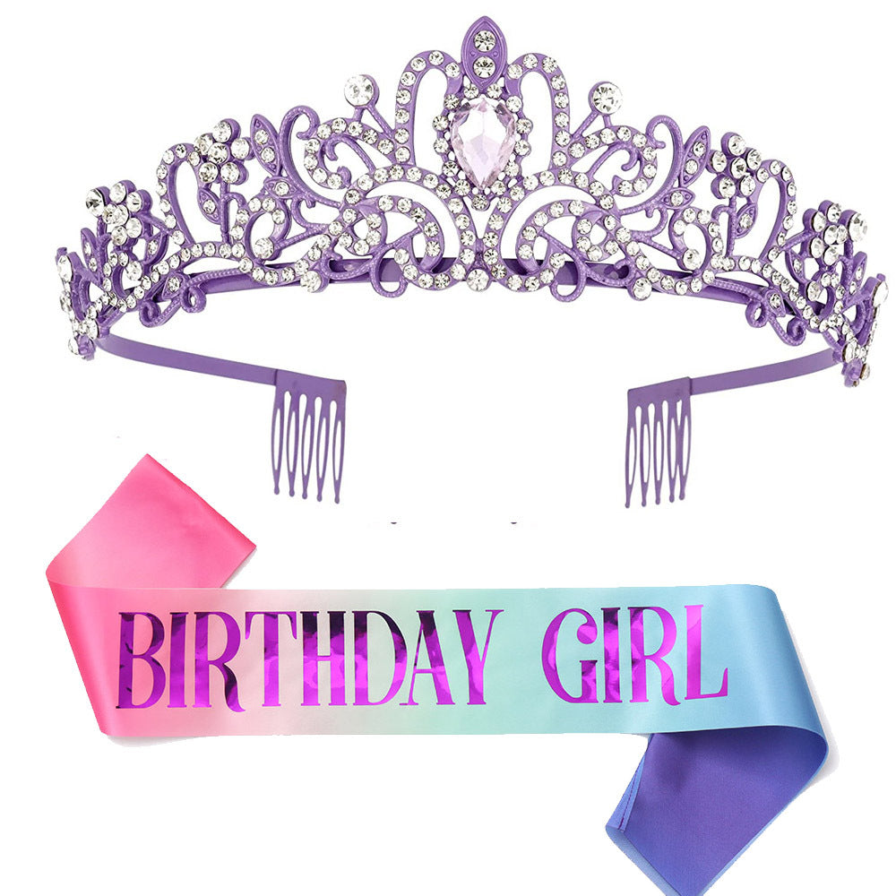 Damen Glitzernde Tiara mit funkelnden Strasssteinen Karnz