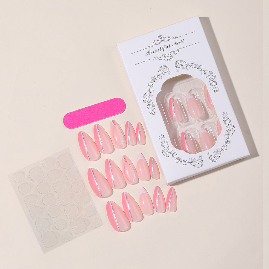 Elegantes Press-On-Nagelkunst-Set mit Schmetterlings- und Glitzerelementen Karnz