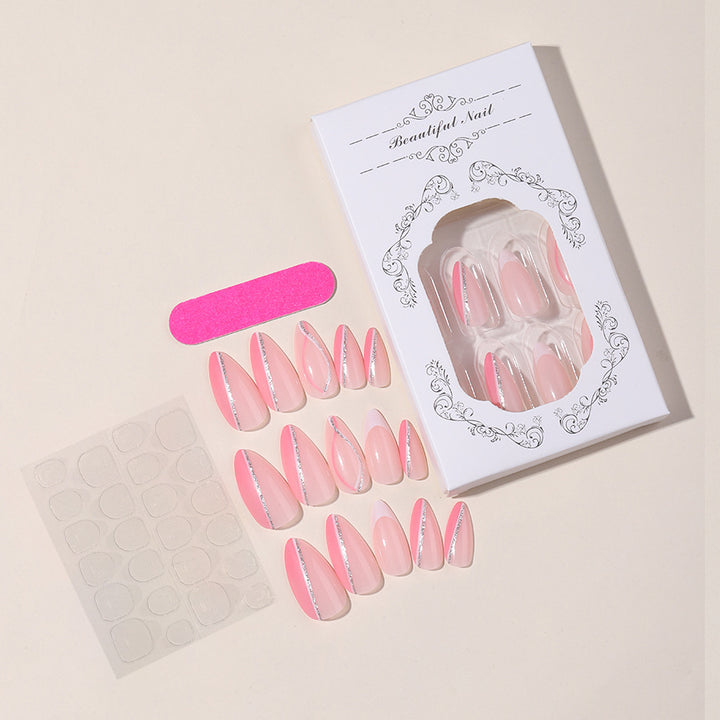 Elegantes Press-On-Nagelkunst-Set mit Schmetterlings- und Glitzerelementen Karnz