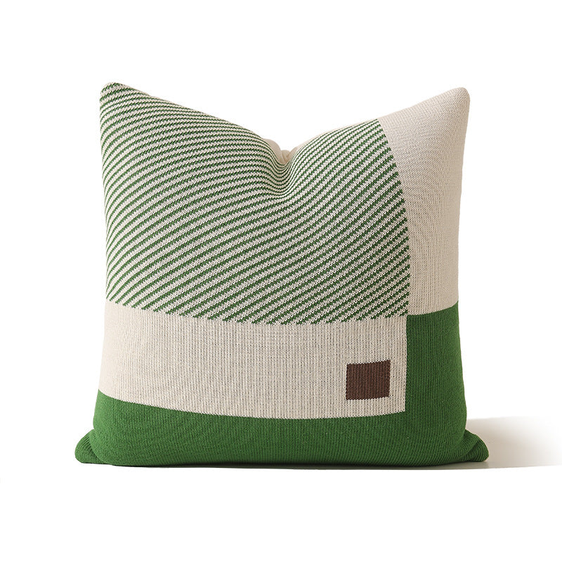 Gewebter Kissenbezug mit kariertem Jacquard‑Relief und verdecktem Reißverschluss Karnz