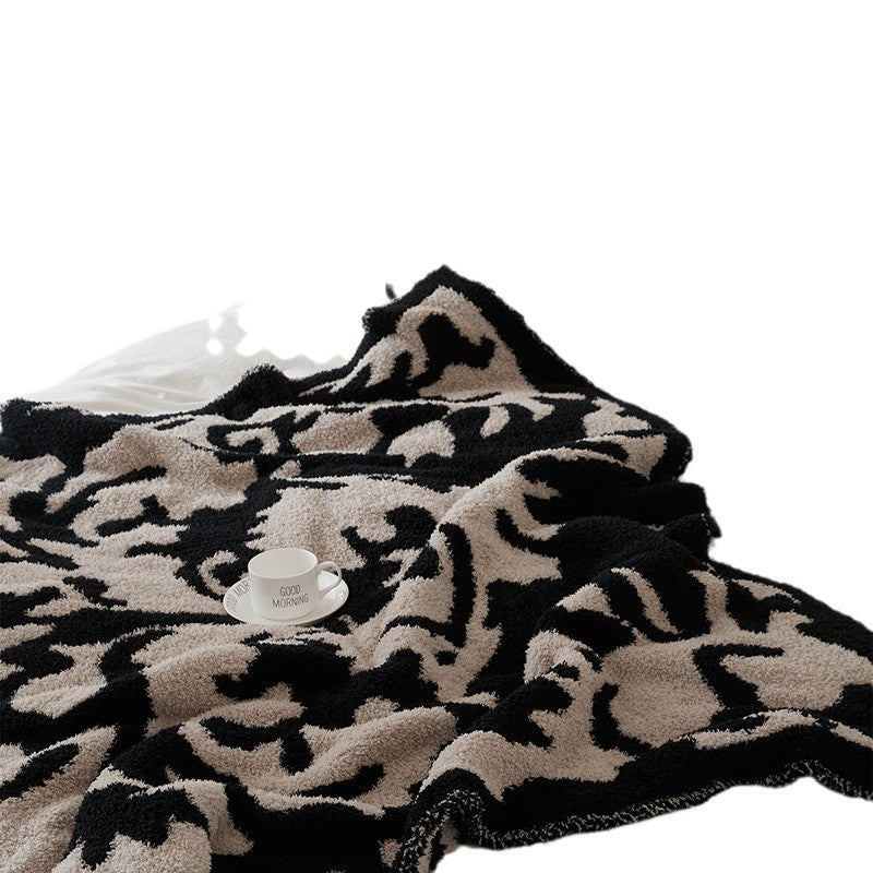 Plüsch Wendbare Sherpa Fleece Throw-Decke mit Übergröße Damaskus-Muster