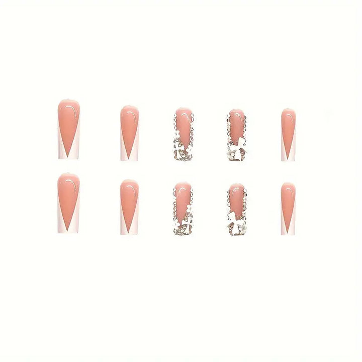 Glamouröse Lange Stiletto Druck-Nagelset Karnz