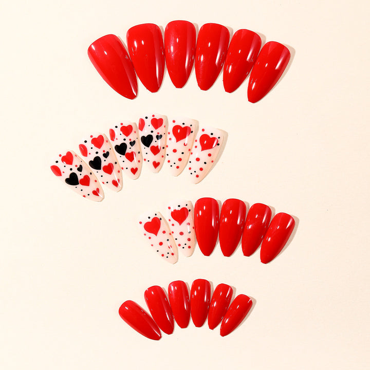 Herz-Themen Press-On Nagelkunst Set Karnz