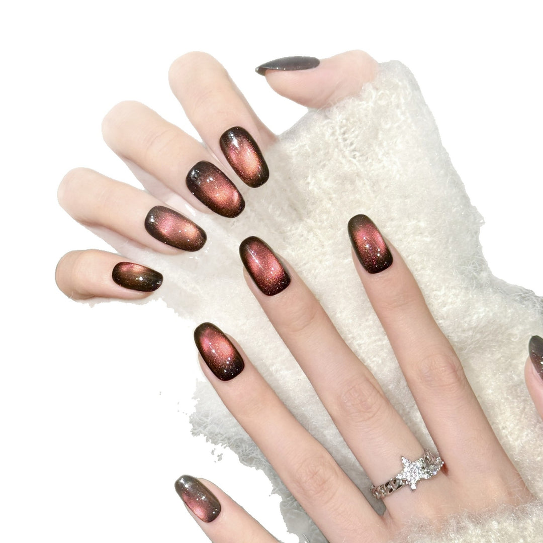 Gradient Press-On Nagelkunst Set mit Glitzerfinish