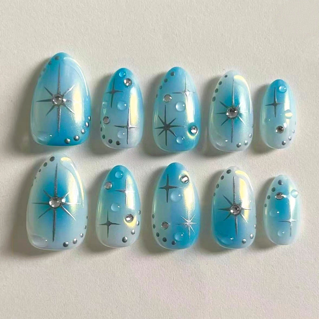 Dekoratives Press-On Nagelkunstset mit Sternelementen
