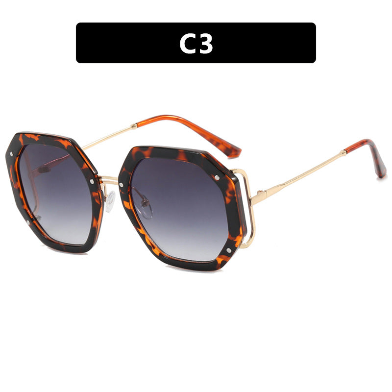 Damen stilvolle achtkantige Sonnenbrille mit UV-Schutz und elegantem Gestell Karnz