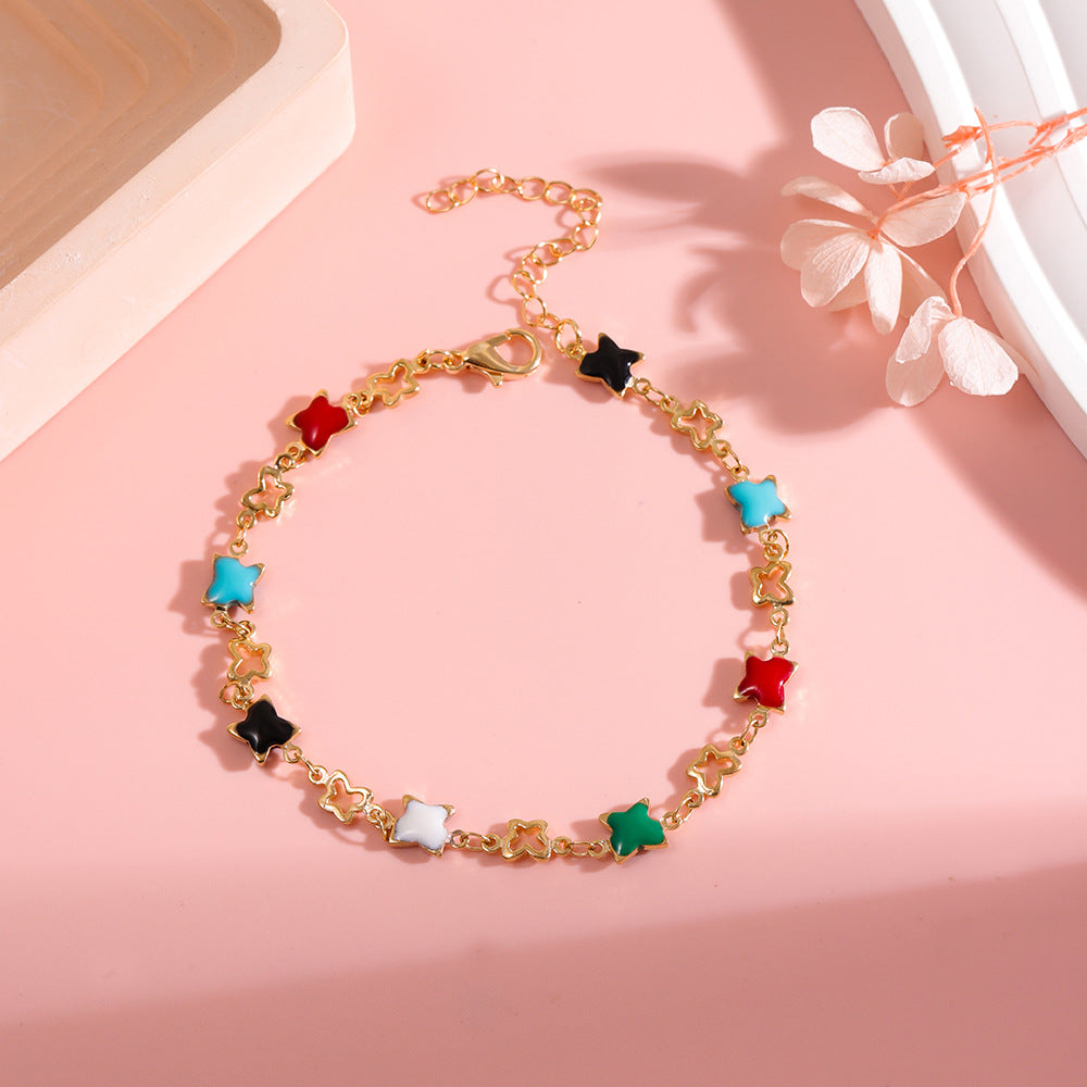Buntes Stern Charme Armband Karnz
