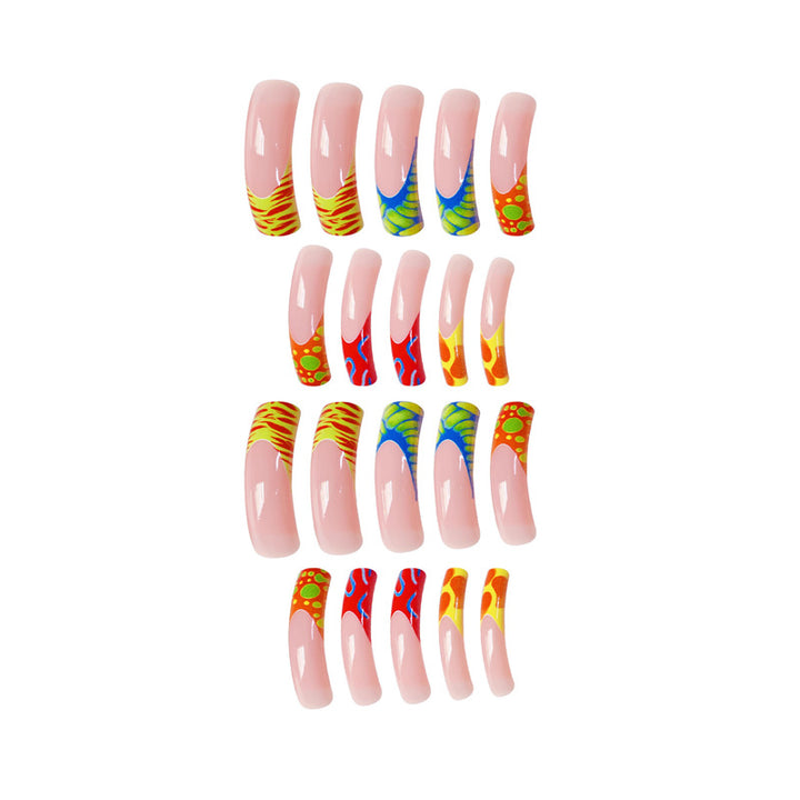 Künstlerische Lange Nail Art Verlängerungen Karnz