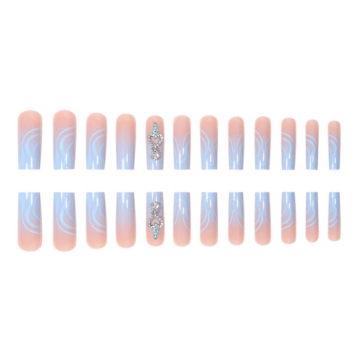 Elegant gestaltete grafische abstrakte Nagelkunstverlängerungen Karnz