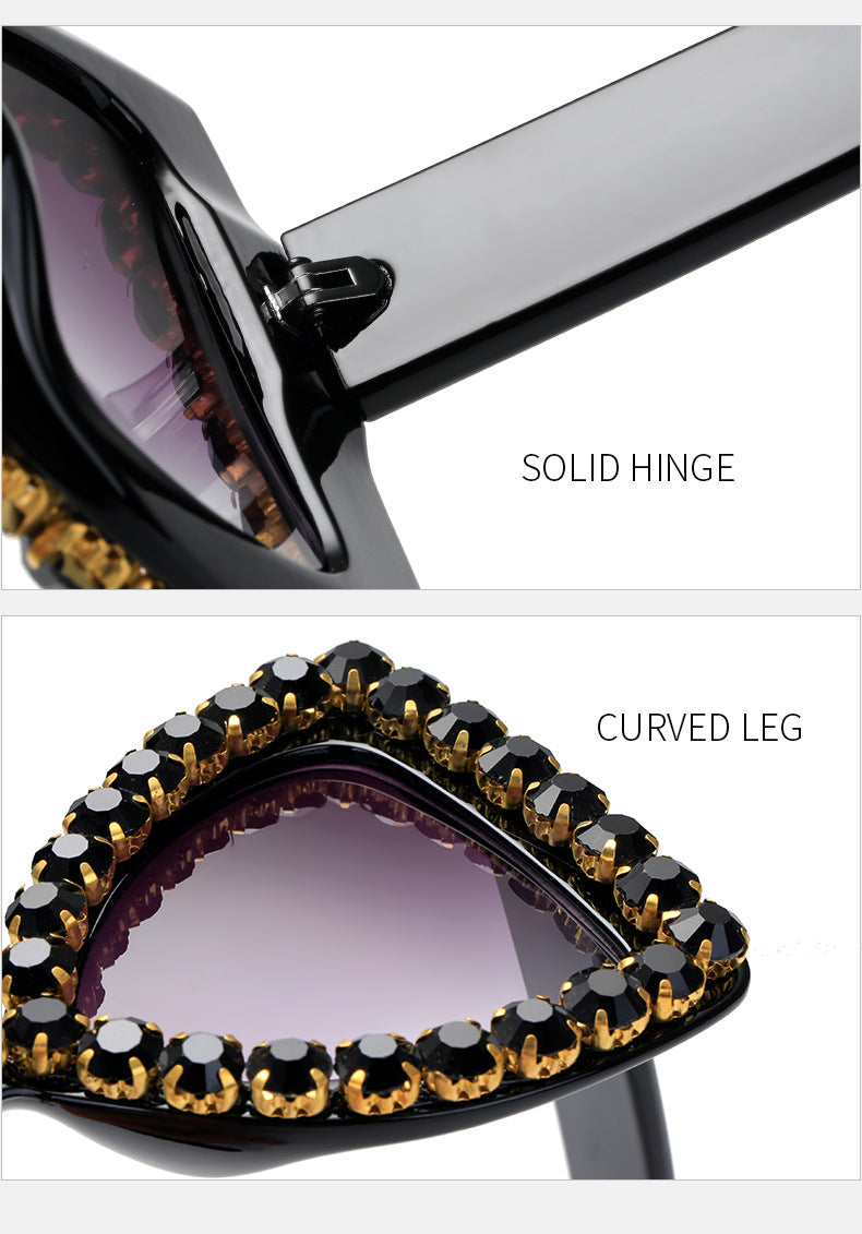 Damen Glamouröse Sonnenbrille mit Kristallverzierung Karnz