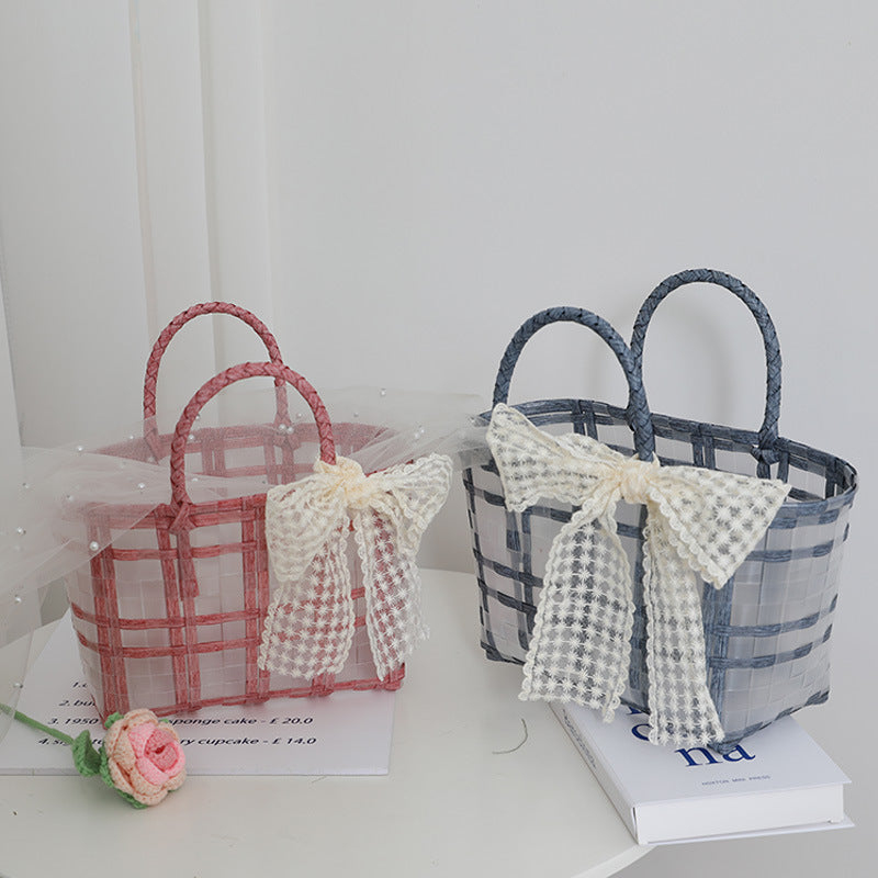Damen Florale Korbtasche mit Spitze Karnz