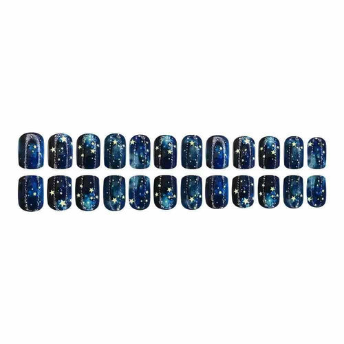 Kunstnagelset mit funkelnden Sternen und kosmischen Motiven Karnz