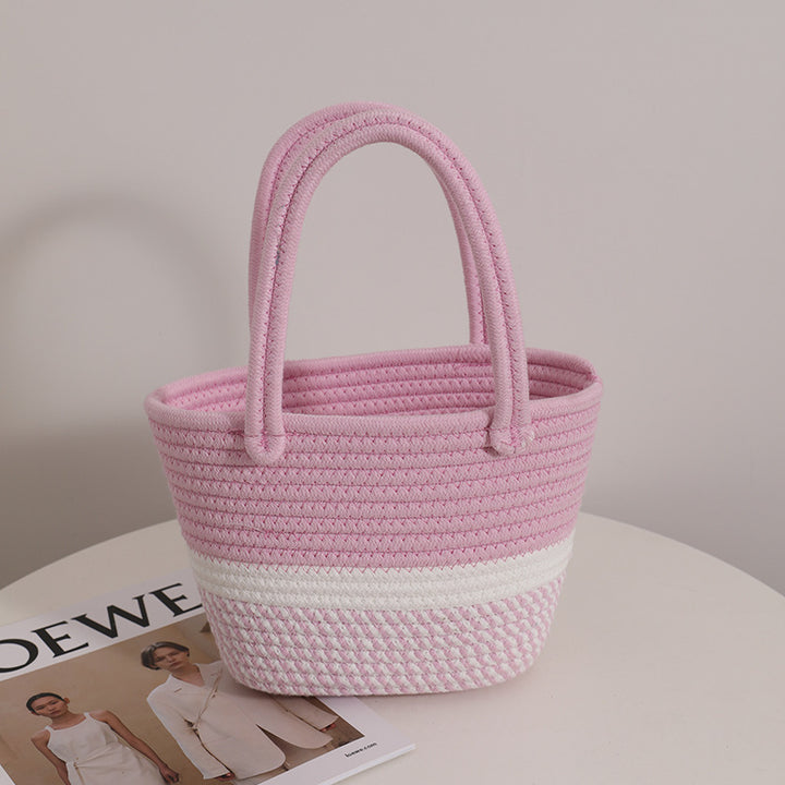 Damen Modische Strandtasche aus geflochtenem Damenmaterial Karnz