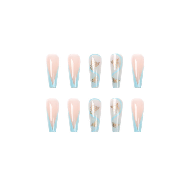 Künstliche Nagelverlängerungen im eleganten Stil mit floralem Design Karnz